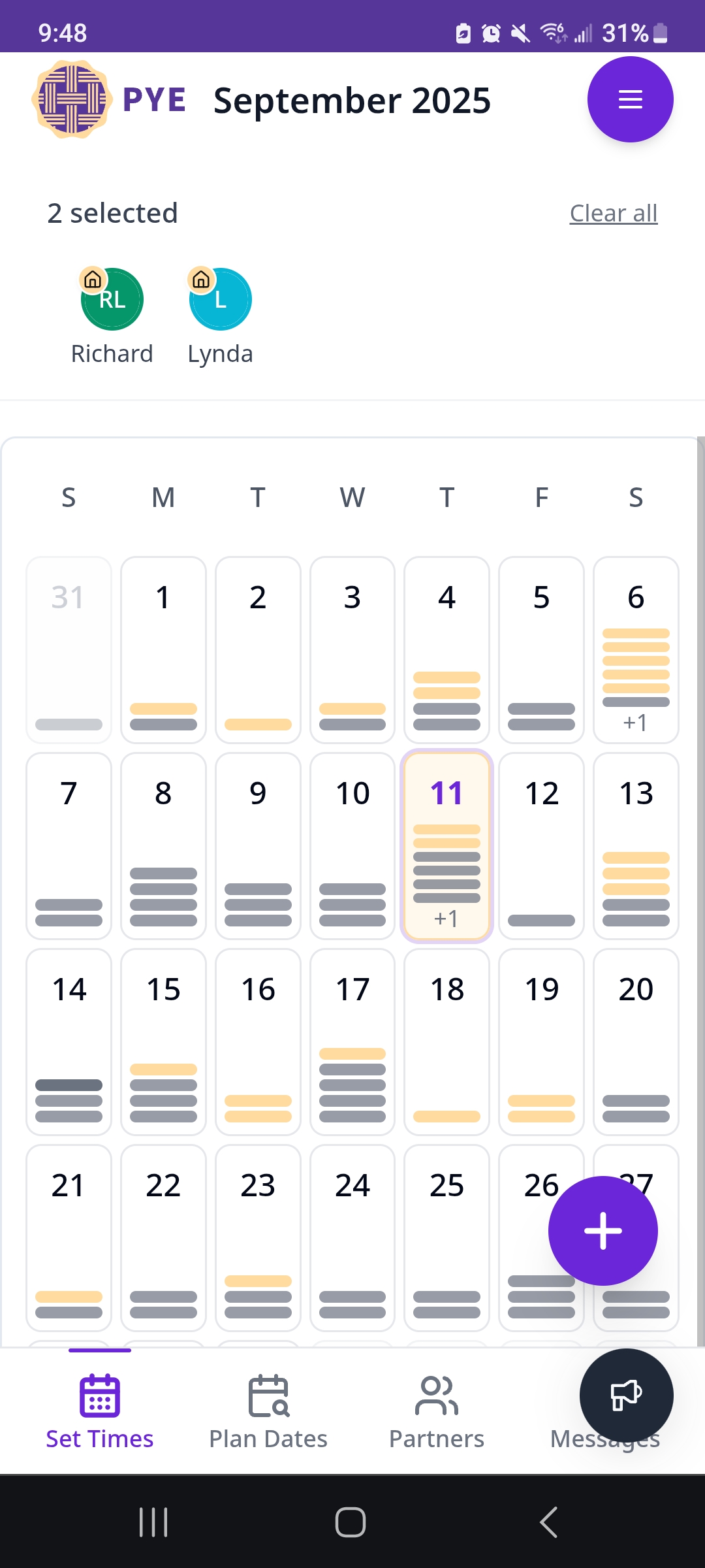 PYE Calendar View